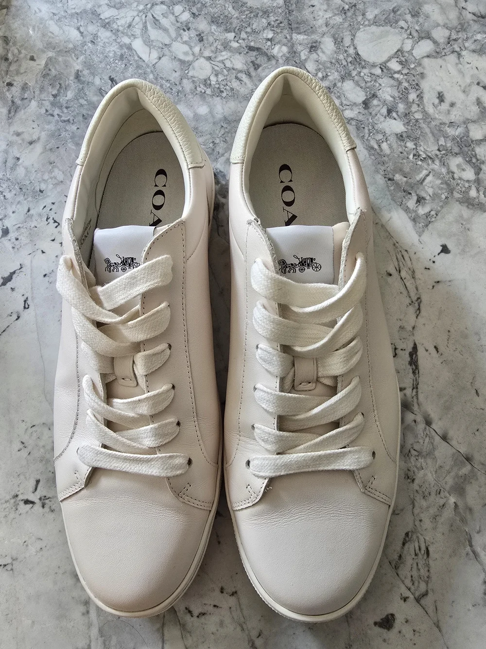 Coach Men's C126 Chalk Leather Sneakers - Casual Lace-Up